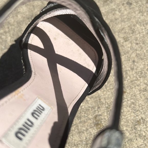 🔅 AUTHENTIC Stunning MIU MIU Silver Glitter Platform Sandals 😻 - Picture 6 of 14